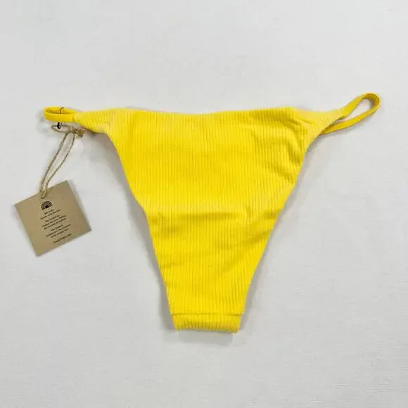 Toast Swim x Free People Signature Stitch Bikini Bottom Women's XS Sunset Yellow - Picture 3 of 7